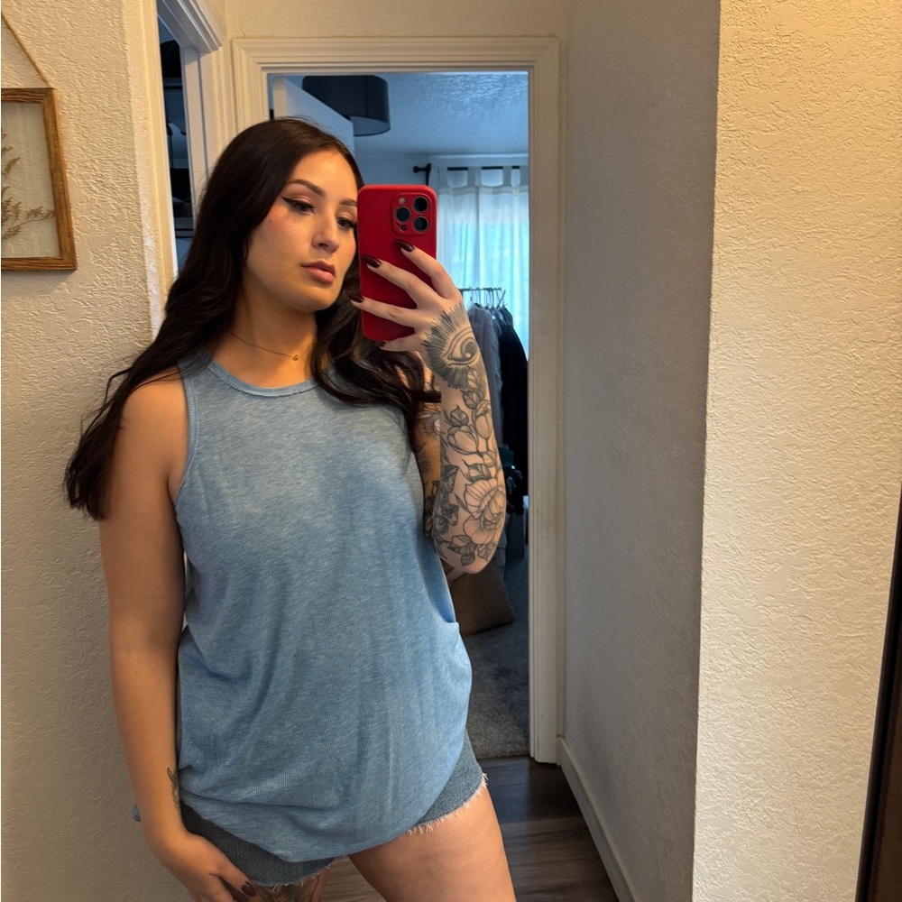 ODDY Light Blue Muscle Tee for Women